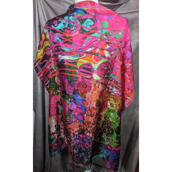 Lorenzo Vittani Bright Rainbow Abstract Square Scarf - Picture 6 of 7